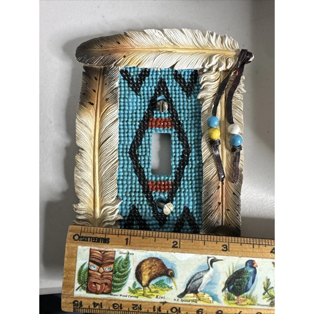 SOUTHWERN INDIAN FEATHER RESIN LIGHT SWITCH PLATE COVER
